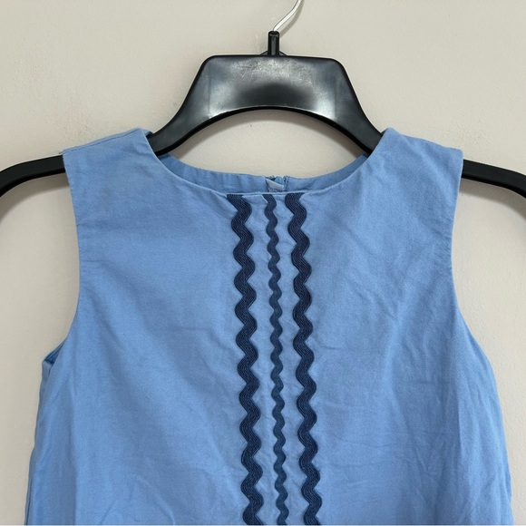 Vineyard Vines Girls Sleeveless Light Blue Dress Navy Ric Rac Detail, size 7 - Picture 7 of 7